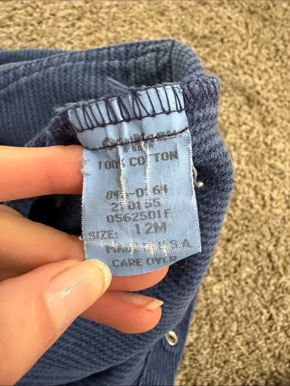 Vintage USA OshKosh B'gosh Blue Corduroy Overalls 12 months
